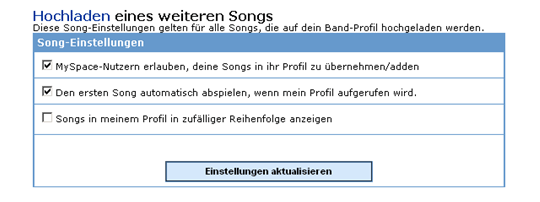 Songeinstellungen