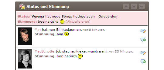 Status und Stimmung updaten