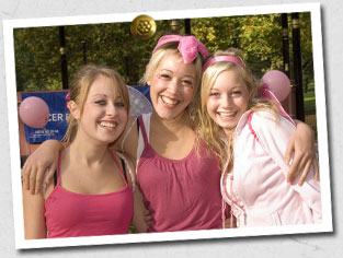 Three girls in pink